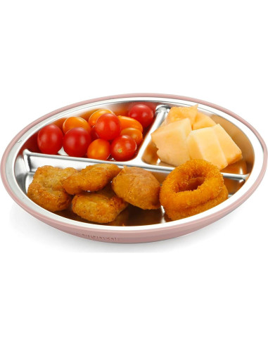 Set de Alimentación para Bebés PandaEar 6 en 1 Acero Inoxidable Rosa