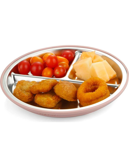 Set de Alimentación para Bebés PandaEar 6 en 1 Acero Inoxidable Rosa