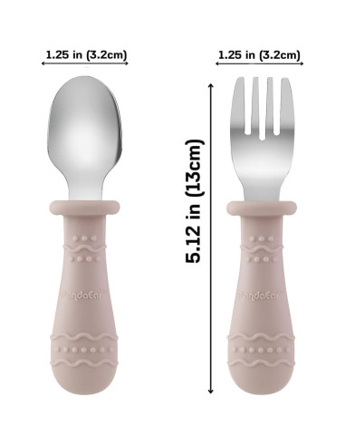 Set de Alimentación para Bebés PandaEar 6 en 1 Acero Inoxidable Rosa