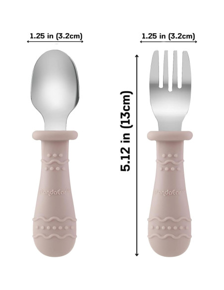 Set de Alimentación para Bebés PandaEar 6 en 1 Acero Inoxidable Rosa