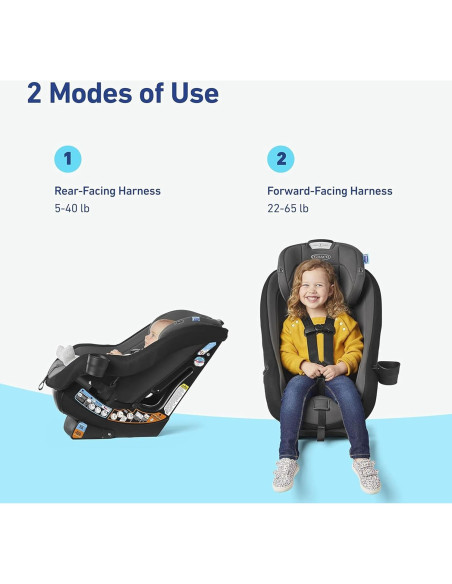 Asiento de auto convertible Graco Contender Slim, 2 modos, compacto