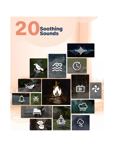 Máquina de Sonido Blanco YONSEN LT010 Portátil 20 Sonidos