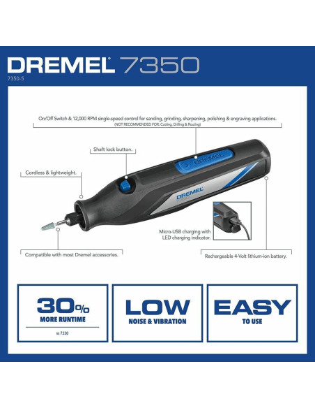 Dremel 7350-5 Herramienta Rotativa Inalámbrica 4V con Accesorios