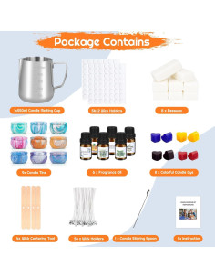 Kit de Fabricación de Velas OFUN - Cera de Soja Natural, 1.33kg 2