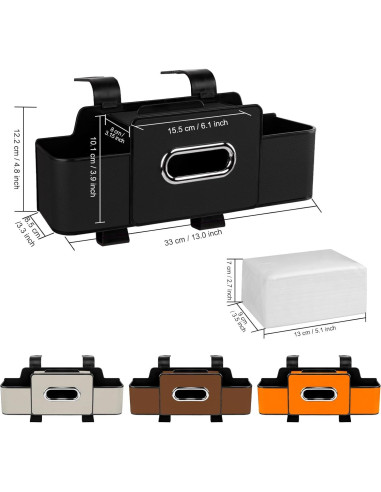 Organizador de Asiento Trasero de Coche Toresper Negro 4 Compartimentos