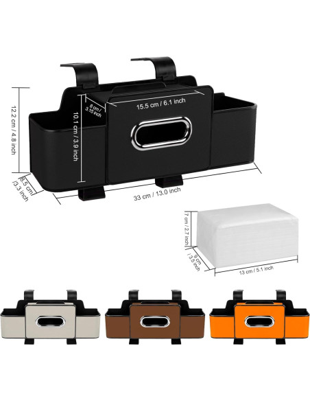 Organizador de Asiento Trasero de Coche Toresper Negro 4 Compartimentos