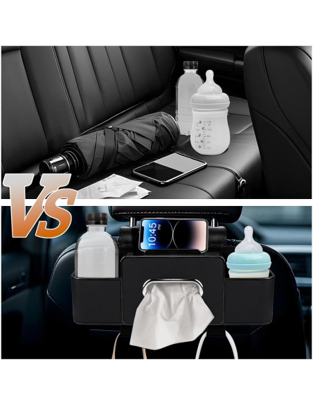 Organizador de Asiento Trasero de Coche Toresper Negro 4 Compartimentos