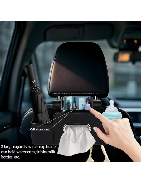 Organizador de Asiento Trasero de Coche Toresper Negro 4 Compartimentos