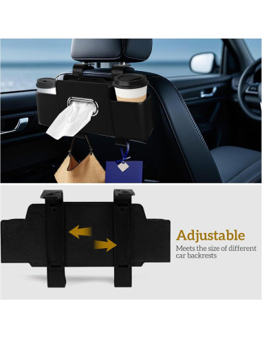 Organizador de Asiento Trasero de Coche Toresper Negro 4 Compartimentos