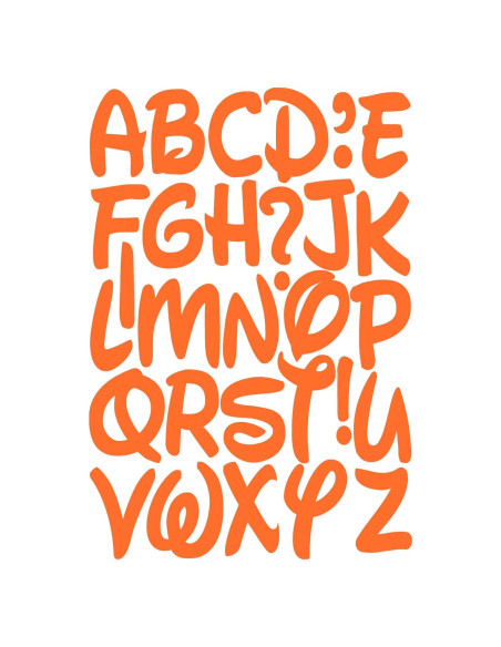 Letras de Planchar Naranja Iron 'Em 5.08 cm Dura-Felt 64 Piezas