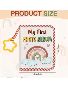 Álbum de Fotos para Bebés FYSUIMU Boho Arcoíris 17 Fotos 18x14 cm 2