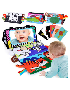 Espejo y Libro de Tela Interactivo LotFancy para Bebés 0-12 Meses