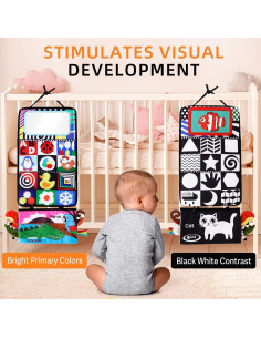 Espejo y Libro de Tela Interactivo LotFancy para Bebés 0-12 Meses 2