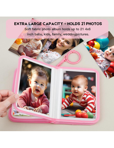 Álbum de Fotos para Bebé Niselity Rosa 21 Fotos 10x15 cm