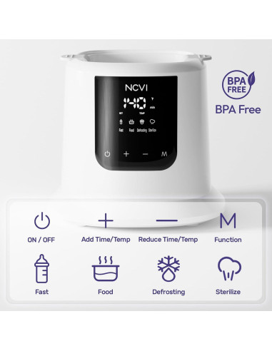 Calentador de Leche para Bebés NCVI 8 en 1 con Temporizador