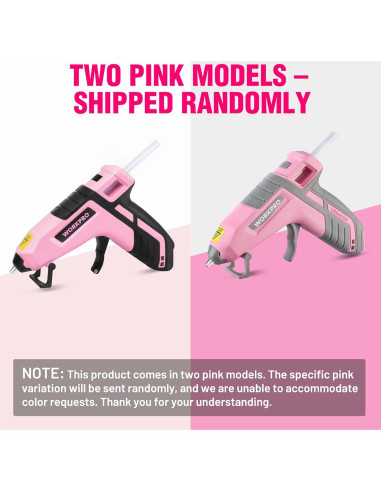 Pistola de Pegamento Caliente Inalámbrica WORKPRO 3.6V Rosa