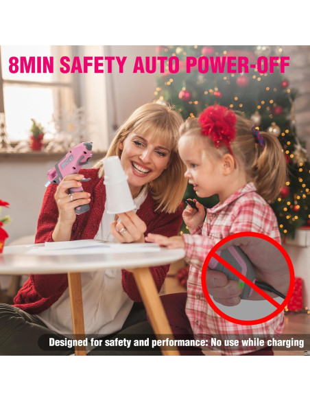 Pistola de Pegamento Caliente Inalámbrica WORKPRO 3.6V Rosa