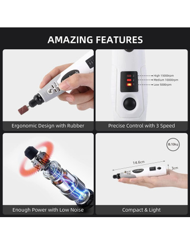 Herramienta Rotativa Inalámbrica Towallmark 3.6V con 50 Accesorios