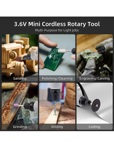 Herramienta Rotativa Inalámbrica Towallmark 3.6V con 50 Accesorios