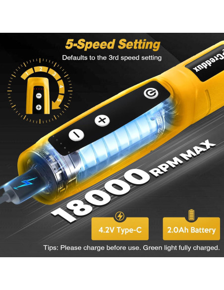 Herramienta Rotativa Inalámbrica Creddux 4.2V 71 Accesorios