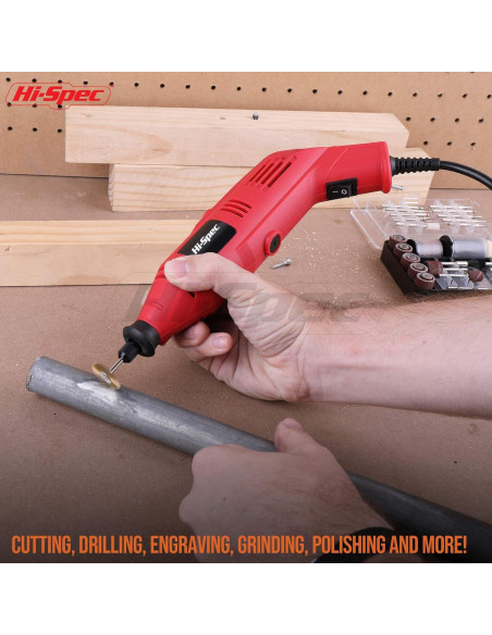 Kit de Herramientas Rotativas Eléctricas Hi-Spec 130W 121 Piezas