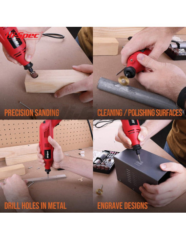 Kit de Herramientas Rotativas Eléctricas Hi-Spec 130W 121 Piezas