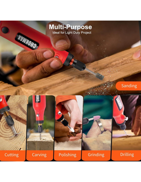 Mini Herramienta Rotativa Inalámbrica CHOKMAX 3 Velocidades 72 Accesorios