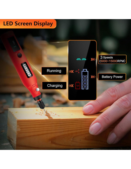Mini Herramienta Rotativa Inalámbrica CHOKMAX 3 Velocidades 72 Accesorios