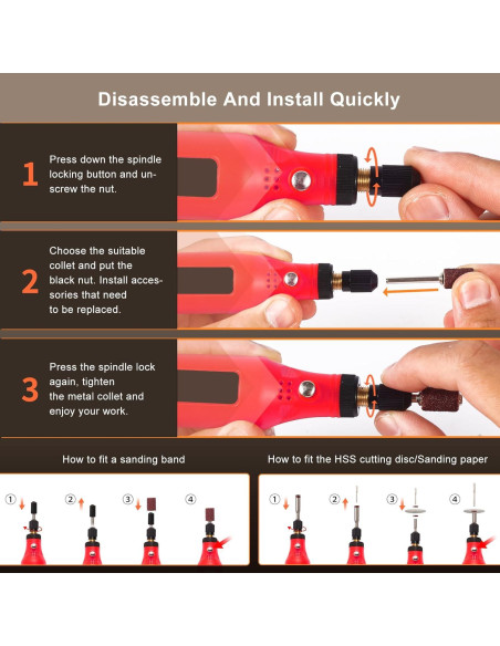 Mini Herramienta Rotativa Inalámbrica CHOKMAX 3 Velocidades 72 Accesorios