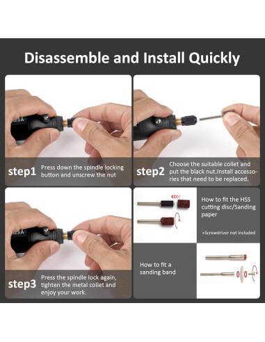 Herramienta Rotativa Inalámbrica YEPLING HJ102 3.7V 72 Accesorios