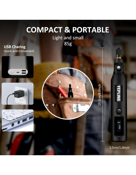 Herramienta Rotativa Inalámbrica YEPLING HJ102 3.7V 72 Accesorios