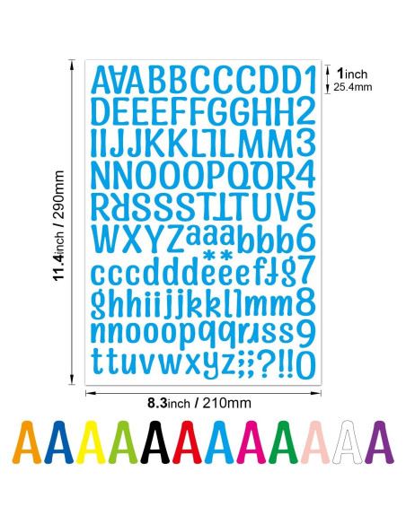 1512 Etiquetas de Alfabeto Vinilo ZJWZSLI 12 Hojas 29x21cm 1512 Etiquetas de Alfabeto Vinilo ZJWZSLI 12 Hojas 29x21cm