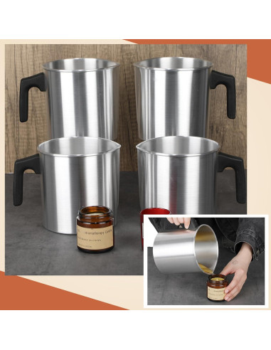 Ollas de Vertido para Velas Ziliny - 4 Pcs Aluminio 1.8 L