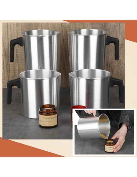 Ollas de Vertido para Velas Ziliny - 4 Pcs Aluminio 1.8 L