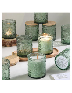 10 Tarros de Vidrio para Hacer Velas DARJEN 211.65 g Verde