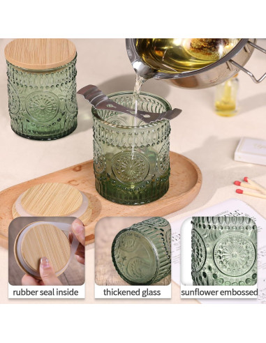 10 Tarros de Vidrio para Hacer Velas DARJEN 211.65 g Verde