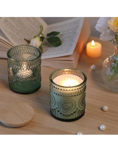 10 Tarros de Vidrio para Hacer Velas DARJEN 211.65 g Verde