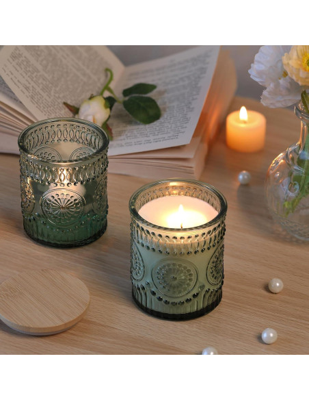 10 Tarros de Vidrio para Hacer Velas DARJEN 211.65 g Verde