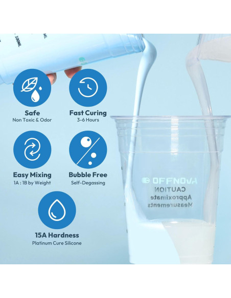 Kit de Moldes de Silicona OFFNOVA 2.28kg 70oz Curado Rápido
