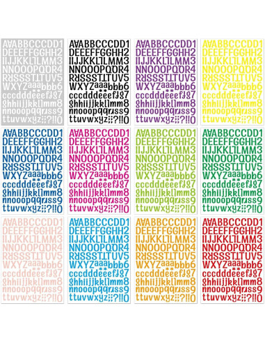 1512 Etiquetas de Alfabeto Vinilo ZJWZSLI 12 Hojas 29x21cm