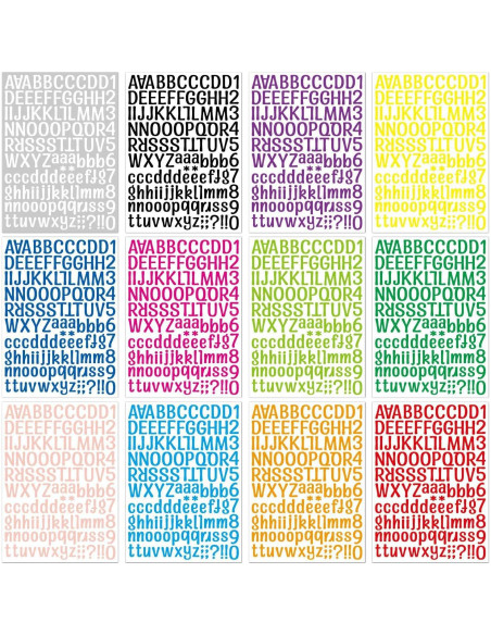 1512 Etiquetas de Alfabeto Vinilo ZJWZSLI 12 Hojas 29x21cm 1512 Etiquetas de Alfabeto Vinilo ZJWZSLI 12 Hojas 29x21cm