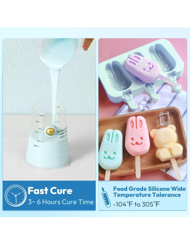 Kit de Moldes de Silicona OFFNOVA 2.28kg 70oz Curado Rápido