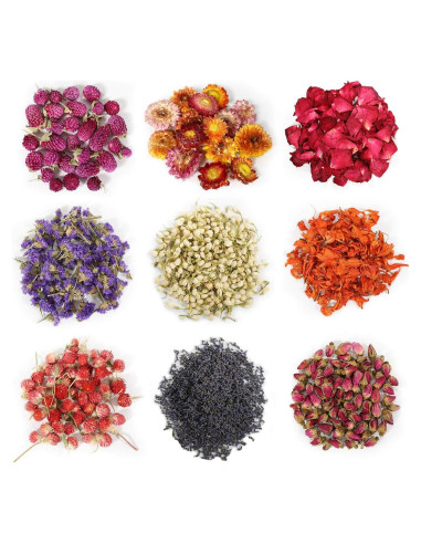 Kit de Flores Secas 100% Natural SACATR - 9 Bolsas de 7g