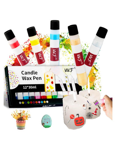 Juego de Bolígrafos de Cera VVF - 12 Colores para Velas DIY