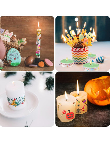 Juego de Bolígrafos de Cera VVF - 12 Colores para Velas DIY