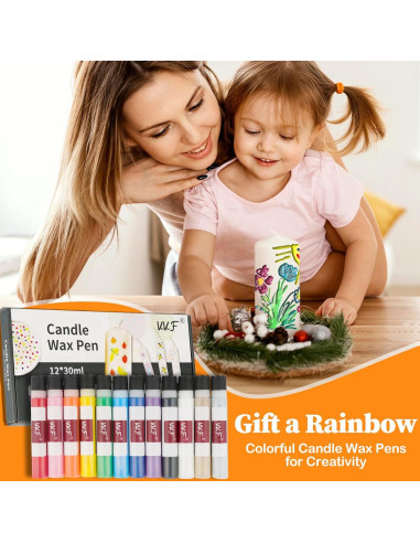 Juego de Bolígrafos de Cera VVF - 12 Colores para Velas DIY