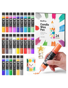 Bolígrafo de Cera para Velas Nicpro 24 Colores 30 ml