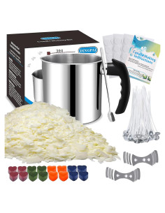 Kit para Hacer Velas DINGPAI - Olla 1300ml, Cera Soja, Mechas