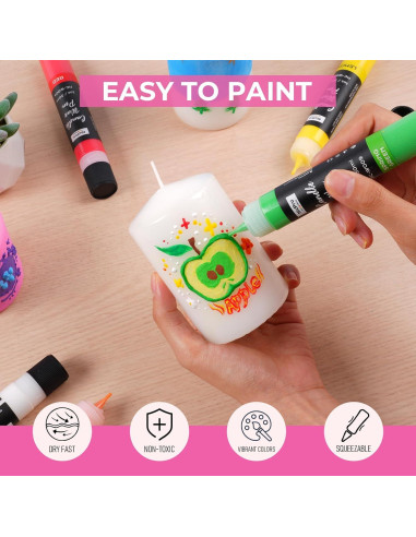 Bolígrafo de Cera para Velas Nicpro 24 Colores 30 ml