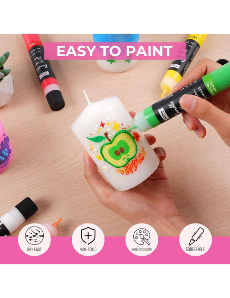 Bolígrafo de Cera para Velas Nicpro 24 Colores 30 ml